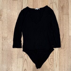 Black Bodysuit Scalloped